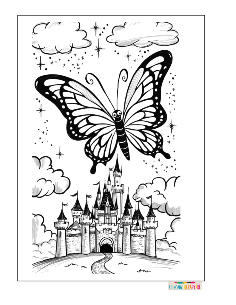 Butterfly Over a Castle