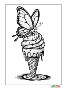 Butterfly and Ice Cream Cone