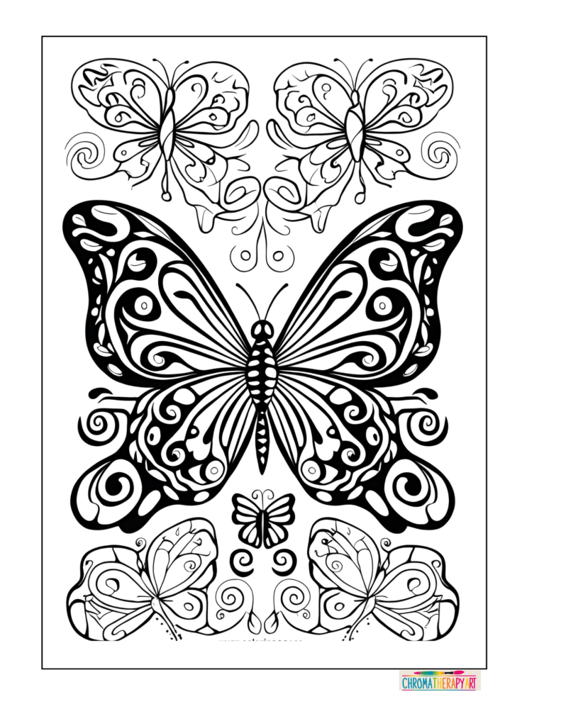 Butterfly with Swirly Wing Patterns