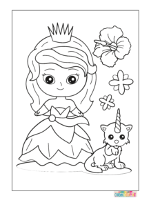 Free Princess coloring Pages for kids and adults