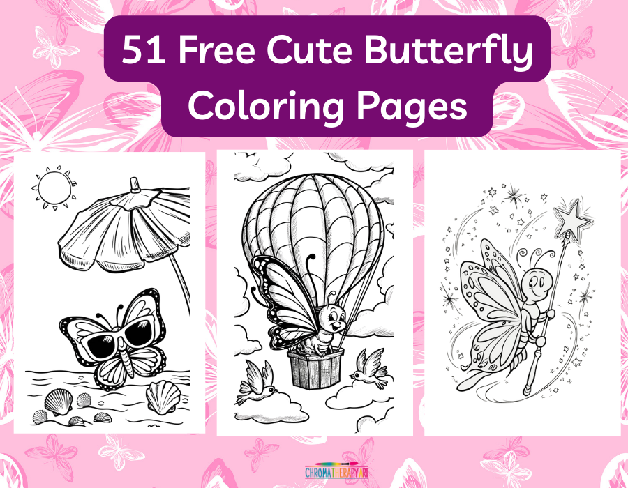 Free Butterfly Coloring Pages for Kids & Adults to Print