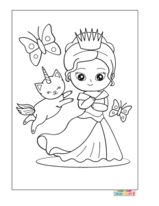 Free Princess coloring Pages for kids and adults