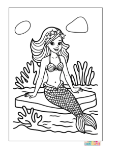 mermaid coloring pages for adults