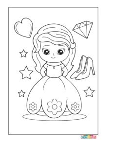 Free Princess coloring Pages for kids and adults