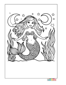 mermaid coloring pages for adults