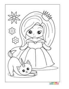 Free Princess coloring Pages for kids and adults