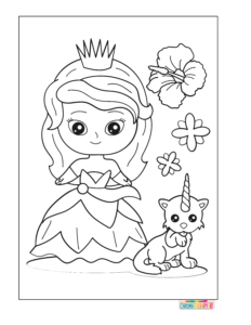 Free Princess coloring Pages for kids and adults