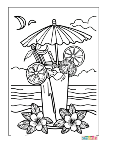 Cat in a Teacup Nap coloring page