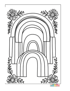 Rainbow coloring pages for adults