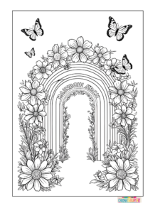 Rainbow coloring pages for adults