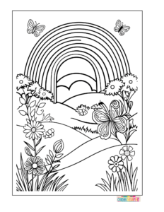 Rainbow coloring pages for adults
