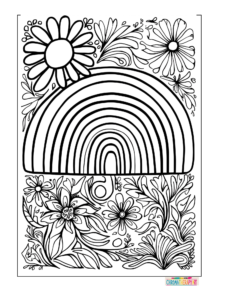 Rainbow coloring pages for adults
