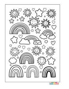 Rainbow coloring pages for adults