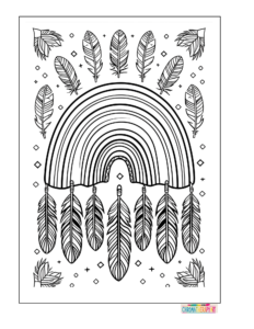 Rainbow coloring pages for adults
