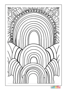 Rainbow coloring pages for adults