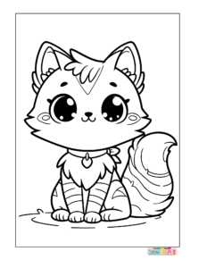 big eye cat coloring page