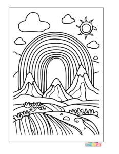 Rainbow coloring pages for adults