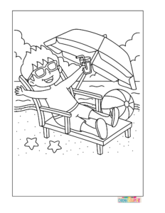 Cat in a Teacup Nap coloring page