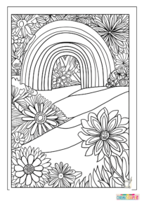 Rainbow coloring pages for adults