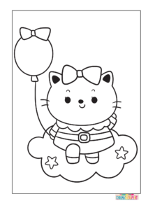 kitty coloring page for kids