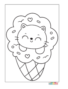 kitty coloring page for kids (2)
