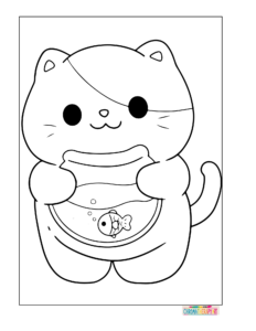 kitty coloring page for kids