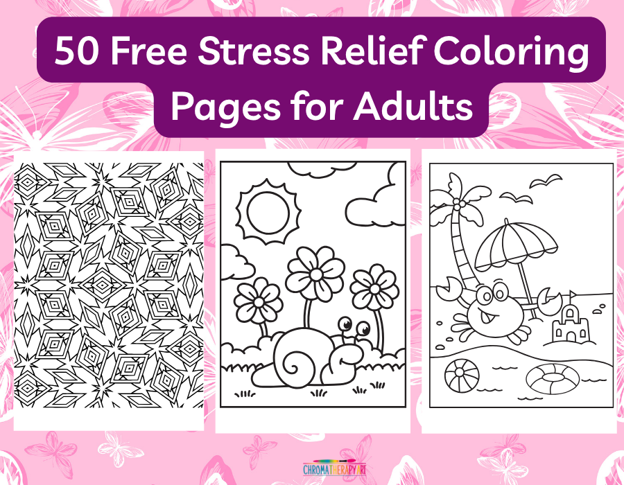 50 Free Stress Relief Coloring Pages for Adults to Print