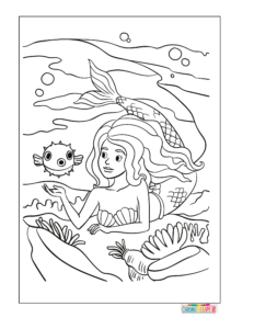 mermaid coloring pages for adult